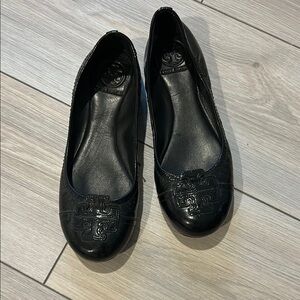Tory Burch Black patent Leather Loafers Classic Flats